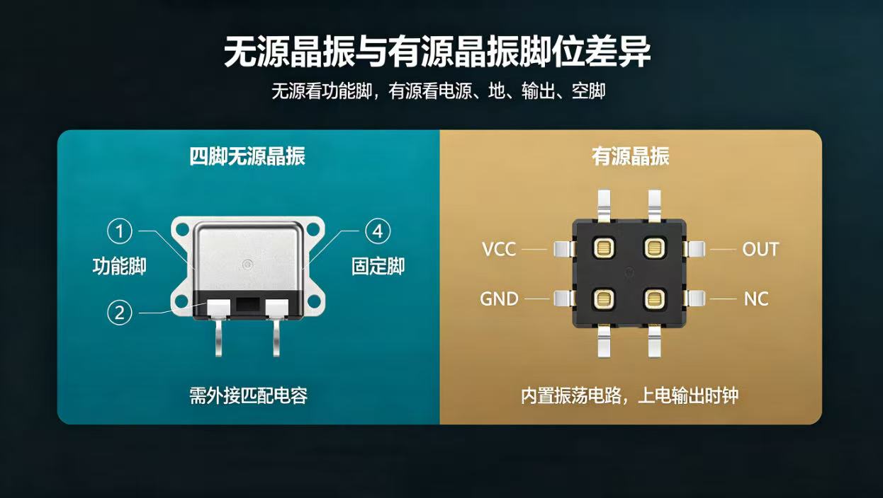  3225無源晶振引腳定義與貼片晶振腳位識別指南