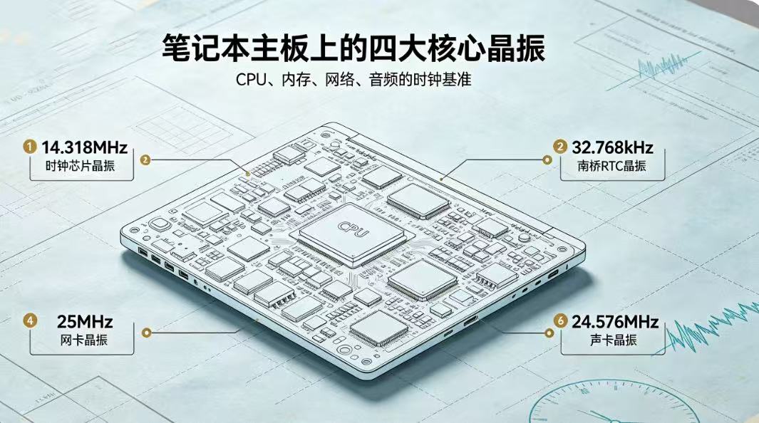 筆記本電腦CPU及主板晶振詳解：四大核心晶振功能與故障分析